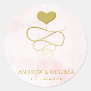 Adesivo Redondo Ornamento Dourado Faux  Vinheta de Casamento