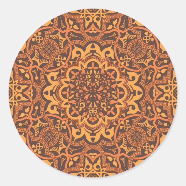 Adesivo Redondo ornamento na moda arábico (Frente)