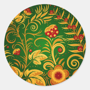 Adesivo Redondo Ornamento russo nativo