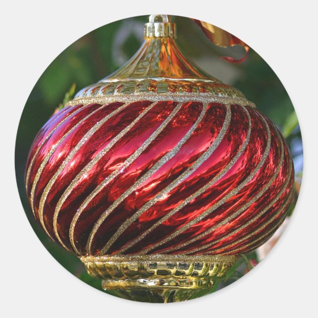 Adesivo Redondo Ornamento Xmas (Frente)