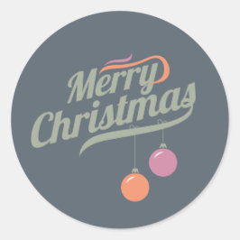 Adesivo Redondo Ornamentos de laranja e Rosa Merry Stickers