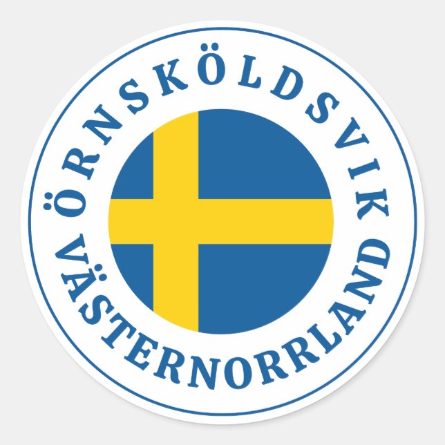 Adesivo Redondo ÖRNSKÖLDSVIK VÄSTERNORRLAND Suecia (Frente)