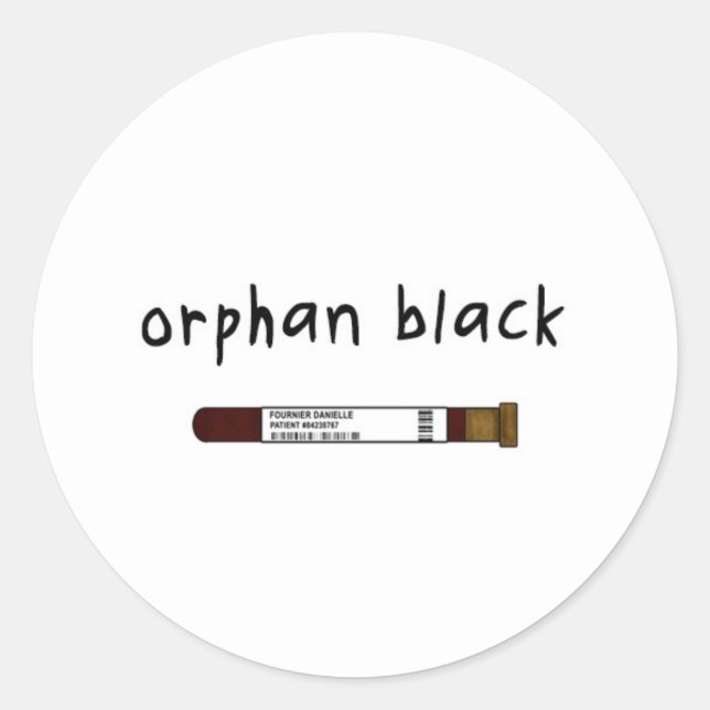 Adesivo Redondo Orphan Black crachá / botão - frasco (Frente)