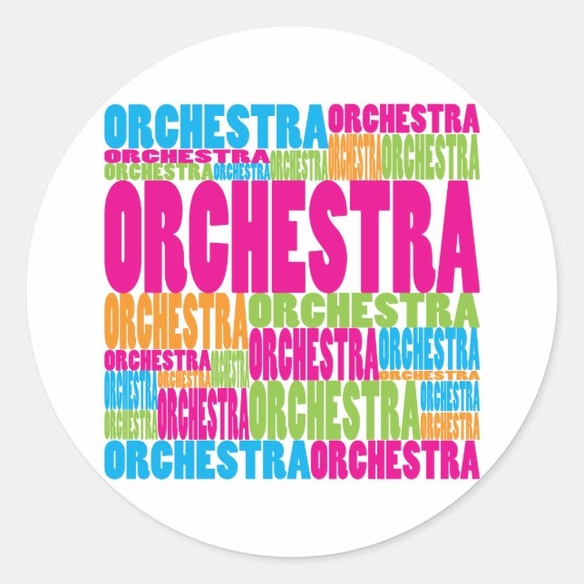 Adesivo Redondo Orquestra Colorida (Frente)