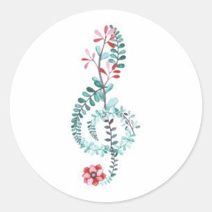 Adesivo Redondo Orquestra de Bandas de presentes de música com lim