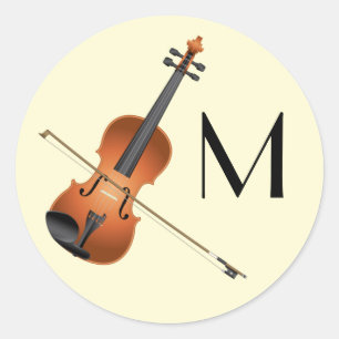 Adesivo Redondo Orquestra de Cordas de Professores Musicais Violin