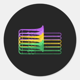 Adesivo Redondo Orquestra Marcial de Trombone do Mardi Gras Br