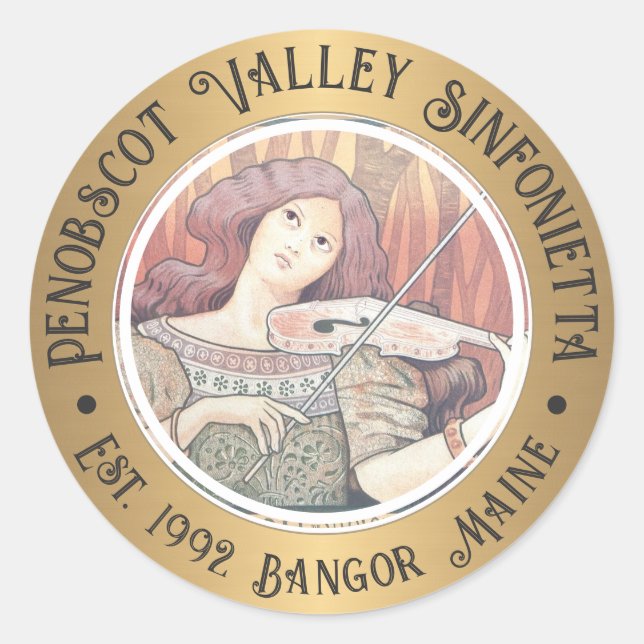 Adesivo Redondo Orquestra Sinfônica Francesa Art Deco Sinfonietta (Frente)