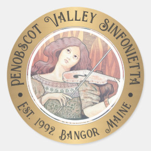 Adesivo Redondo Orquestra Sinfônica Francesa Art Deco Sinfonietta