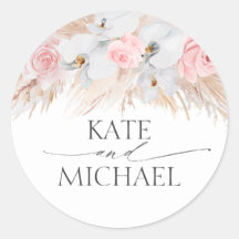 Orquídeas Brancas e Casamento Rosa Pampas