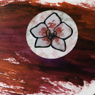 Adesivo Redondo Orquídeas cor-de-rosa Orquídeas designs flores bon