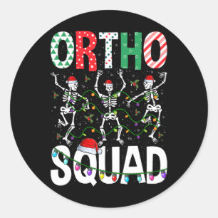 Adesivo Redondo Ortho Squad Natal Esqueleto Enfermeira Ortopedica