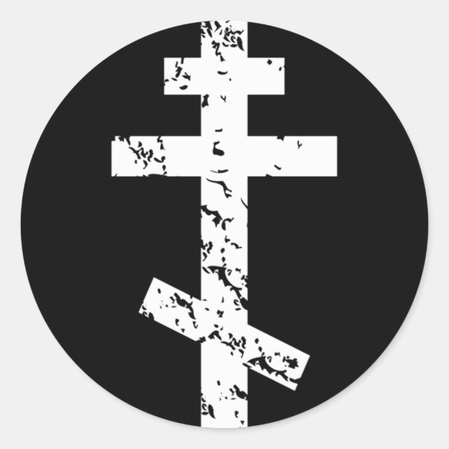 Adesivo Redondo Ortodoxo de Rite Ocidental Bizantina Grega Russa (Frente)