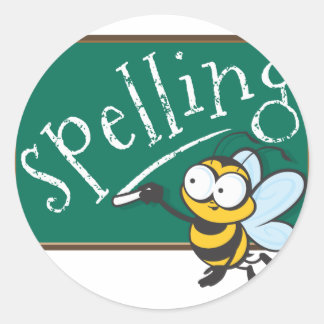 Adesivo Redondo Ortografia de Bee Champion