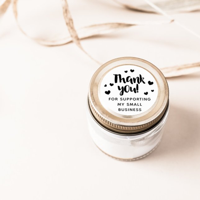 Adesivo Redondo Ortografia Do Black Hearts Obrigado Por Apoiar (Criador carregado)