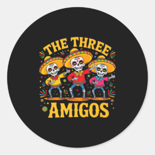 Adesivo Redondo Os 3 três amigos três amigos esqueleto cinco de