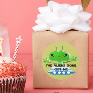 Adesivo Redondo Os Aliens Feitos Me Trouxeram