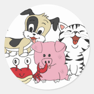 Adesivo Redondo Os animais