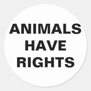 Adesivo Redondo Os Animais Têm Vinheta De Direitos