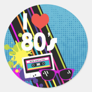 Adesivo Redondo Os anos 80 agradecem-lhe etiquetar