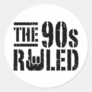 Adesivo Redondo Os anos 90 ordenados