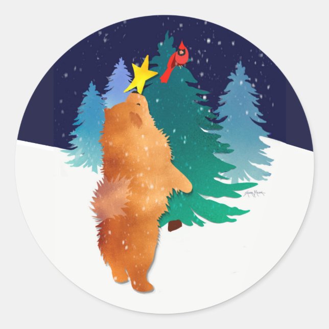 Adesivo Redondo Os autocolantes Celestiais (Frente)