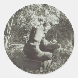 Adesivo Redondo Os Autocolantes "Velhas Botas"