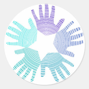 Adesivo Redondo Os azuis claros e escuros legal entregam círculos
