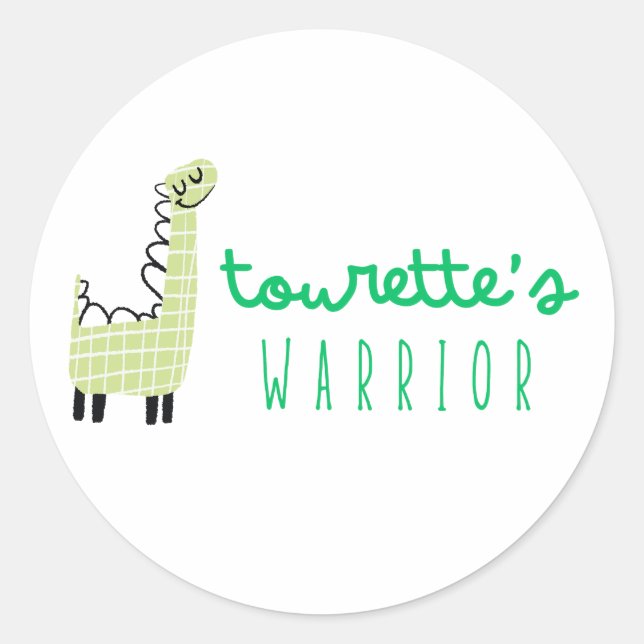 Adesivo Redondo Os bastões bonitinhos de conscientização de touret (Frente)