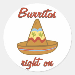 Adesivo Redondo Os Burritos endireitam sobre