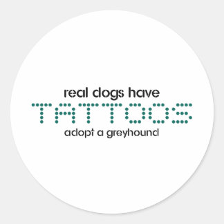 Adesivo Redondo Os cães reais têm tatuagens