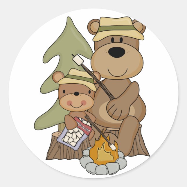 Adesivo Redondo Os Camisetas e presentes de Campfire (Frente)