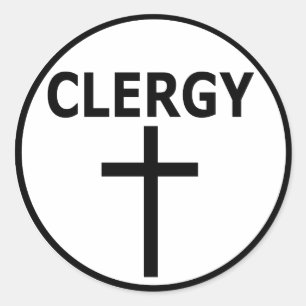 Adesivo Redondo Os cleros simbolizam para pastores, Reverends &
