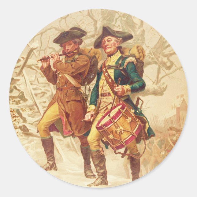 Adesivo Redondo Os continentes de Frank Blackwell Mayer 1875 (Frente)