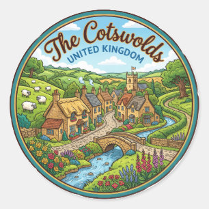 Adesivo Redondo Os Cotswolds Reino Unido
