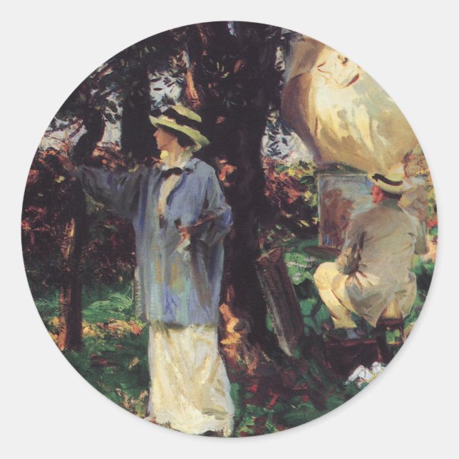 Adesivo Redondo Os Desenhadores de John Singer Sargent (Frente)
