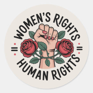 Adesivo Redondo Os direitos das mulheres são direitos humanos