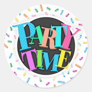 Adesivo Redondo Os doces coloridos do sorvete polvilham