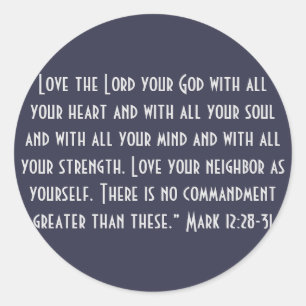 Adesivo Redondo Os Dois Maiores Mandamentos