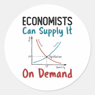 Adesivo Redondo Os Economistas Podem Fornecê-lo Sob Demanda