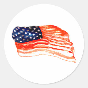 Adesivo Redondo Os Estados Unidos do bacon