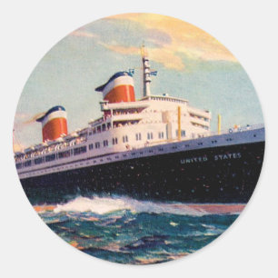Adesivo Redondo os Estados Unidos dos ss no mar