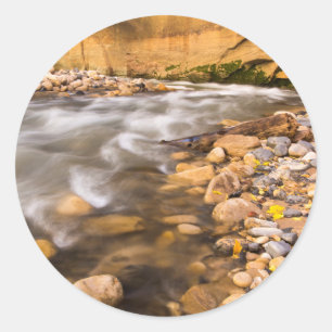 Adesivo Redondo Os Estreitos Do Rio Virgem No Outono 4