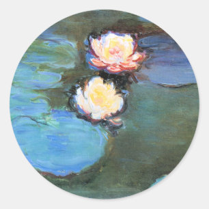 Adesivo Redondo Os famosos Lírios de Água de Monet, 1897-1899,