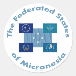 Adesivo Redondo Os Federated States of Micronesia