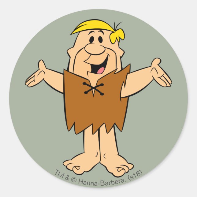 Adesivo Redondo Os Flintstones | Barney Rubble (Frente)