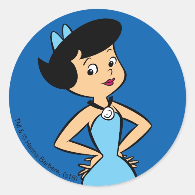 Adesivo Redondo Os Flintstones | Betty Rubble (Frente)