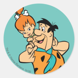Adesivo Redondo Os Flintstones | Fred & Pebbles Flintstone