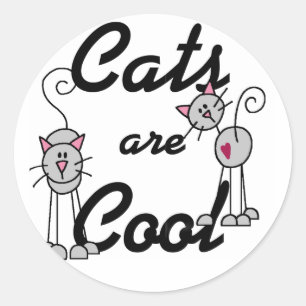Adesivo Redondo Os gatos são camiseta legal e presentes