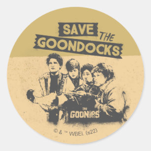 Adesivo Redondo Os Goonies "Salvem As Docks"